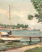 Übersicht. Matern, Hans Werner (1906 Rostock-1996 Lübeck) &quot;Hafen von Travemünde&quot;, Öl/ Lw., sign. u.r., 46x70 cm, ungerahmt