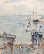 Übersicht. Niemeyer-Holstein, Otto (1896 Kiel-1984 Koserow) &quot;Hafen von Lohme auf Rügen&quot;, Aquarell, monogr., dat. ´54, verso bez., WVZ-Nr. 276, 29x37,5 cm, im Passepartout hinter Glas und Rahmen (beginnende Ausstellungstät…