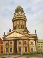 Hufnagel, Johann Xaver (Berlin 20./21. Jh.) &quot;Französischer Dom in Berlin&quot;, Öl/ Lw., monogr. u.l. und datiert 2003, rückseitig auf Lw. bez., 60x45 cm, ungerahmt