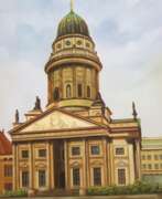 Übersicht. Hufnagel, Johann Xaver (Berlin 20./21. Jh.) &quot;Französischer Dom in Berlin&quot;, Öl/ Lw., monogr. u.l. und datiert 2003, rückseitig auf Lw. bez., 60x45 cm, ungerahmt