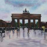 Hufnagel, Johann Xaver (Berlin 20./21. Jh.) "Das Brandenburger Tor", Kopie nach Lesser Ury, Öl/ Lw., monogr. u.r., rückseitig auf Lw. bez., 50x60 cm, ungerahmt - photo 1