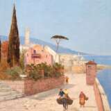 Ricci, Luigi (1923 Ravenna-1896 ebenda) "Italienische Stadt am Meer", Öl/ Lw., sign. u.r., 68,5x47,5 cm, ungerahmt - фото 1