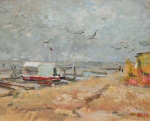 Sementsov, Alexandre (1941-2005) &quot;Strand bei Duhnen Cuxhaven&quot;, Öl/Lw., monogr. u.r. und dat. ´94, rückseitig sign. und betitelt, 45x50 cm, Rahmen