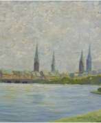 Overview. Clausen, H. (20. Jh.) &quot;Hamburg von der Alster gesehen&quot;, Öl/Lw., sign. u.l., 30x40 cm, Rahmen