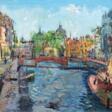 Sementsov, Alexandre (1941-2005) &quot;Sommerliches St. Petersburg&quot;, Öl/ Lw., monogr. u.r. und dat. ´94, rückseitig sign., 57x63 cm, Rahmen - Jetzt bei der Auktion