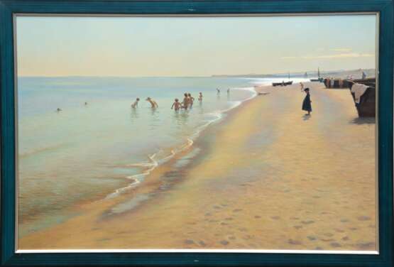 Jarek, Z. "Sommertag am Südstrand von Skagen", Öldruck nach Peder Severin Kroyer, 55x80 cm, Rahmen - photo 1