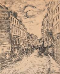 Vlaminck, Maurice de (1876-1958, französischer Künstler) &quot;Rue de la Glacière&quot;, Radierung, in der Platte sign., Blatt gebräunt, 33x25 cm, hinter Glas und Rahmen