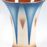 Art Deco-Vase, Feinsteinzeug, Julius Paul Bunzlau, polychromer geometrischer Dekor, H. 15 cm - photo 1