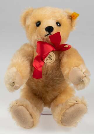 Steiff-Classic-Teddybär 1909, 000379, mit Stimme, blondes Mohairfell, Knopf im Ohr, unbespielt, L. 35 cm - Foto 1