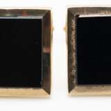 Massive, klassische Manschettenknöpfe, GG 585, 11,8 g., Onyx, Größe der Platte ca. 1,7 x 1,7 cm - photo 1