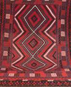 Produktkatalog. Afghan, Kelim, rot, geometrisch gemustert, 245x175 cm