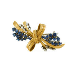 Gübelin. Sapphire-Diamond-Brooch