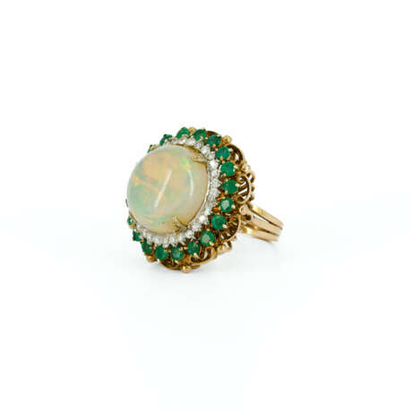 Opal-Diamond-Gemstone-Ring - photo 1