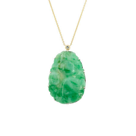 Jade-Diamond-Pendant-Necklace - photo 1