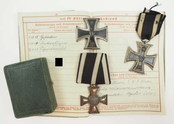 Preussen: Nachlass eines Vizefeldwebel und Träger des Goldenen Militär-Verdienstkreuz der M.G.K. des Infanterie-Regiment „Herzog Friedrich Wilhelm von Braunschweig“ (Ostfriesisches) Nr. 78. - фото 1