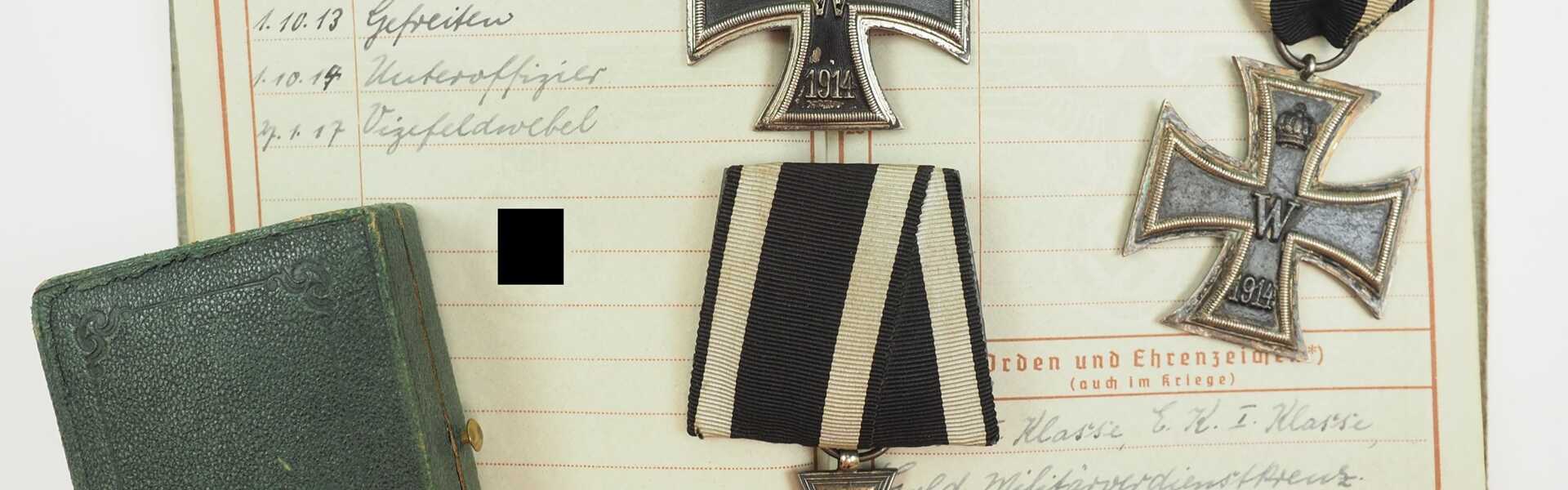 Preussen: Nachlass eines Vizefeldwebel und Träger des Goldenen Militär-Verdienstkreuz der M.G.K. des Infanterie-Regiment „Herzog Friedrich Wilhelm von Braunschweig“ (Ostfriesisches) Nr. 78.