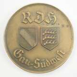 3. Reich: Reichsverband für das Deutsche Hundewesen (RDH) - Gau-Plakette " Für gute Leistung ", Gau Südwest, in Bronze. - photo 1