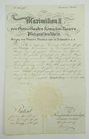 Bayern: Patent zum General-Major der Landwehr 1848. - photo 1