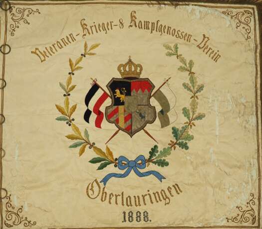 Bayern: Fahne des Veteranen- Krieger- und Kampfgenossen- Vereins Oberlauringen - 1888. - photo 2