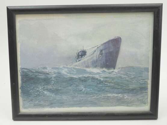 Kriegsmarine: U-Boot Aquarell - 2 Exemplare. - Foto 3