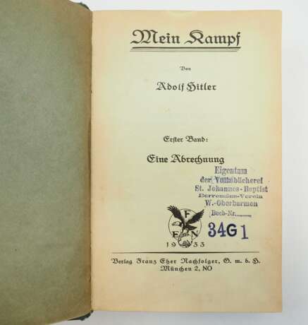 Hitler, Adolf: Mein Kampf - Bibliotheksausgabe Wuppertal-Oberbarmen. - photo 4