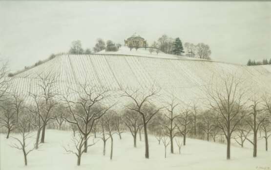 Scheef, Lore (1922-2017): Grabkapelle auf dem Rotenberg im Winter (1993). - фото 1