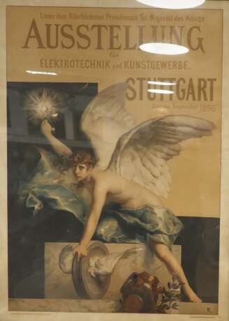 Plakat der Ausstellung für Elektrotechnik und Kunstgewerbe in Stuttgart 1896. - photo 1