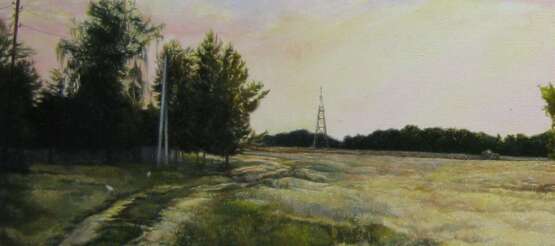 Летний вечер. После купания. Canvas on the subframe Oil paint Realism Summer landscape Byelorussia 2006 - photo 4