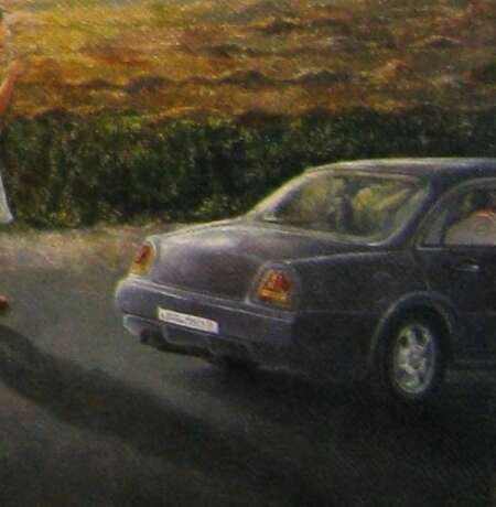 Летний вечер. После купания. Canvas on the subframe Oil paint Realism Summer landscape Byelorussia 2006 - photo 5