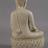 Blanc-de-Chine-Figur des Buddha Shakyamuni im Sarnath-Stil - photo 5