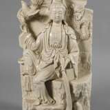 Große Blanc-de-Chine-Figur "Guanyin mit Drache und Phönix" - photo 3