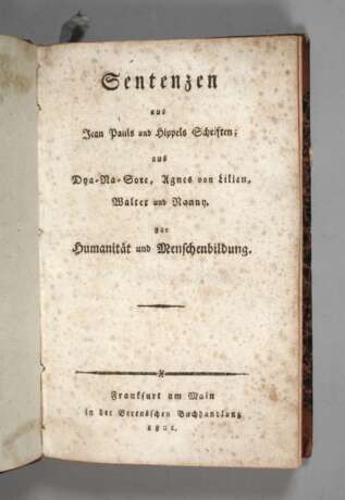 Sentenzen aus Jean Pauls und Hippels Schriften - photo 1