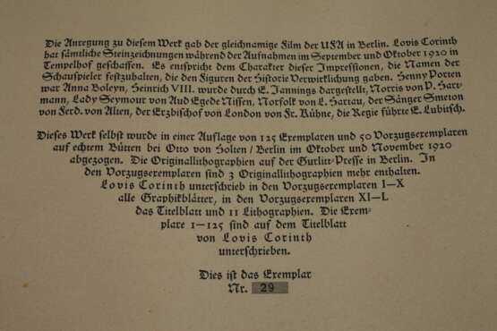 Lithographien von Lovis Corinth zu Anna Boleyn - фото 7