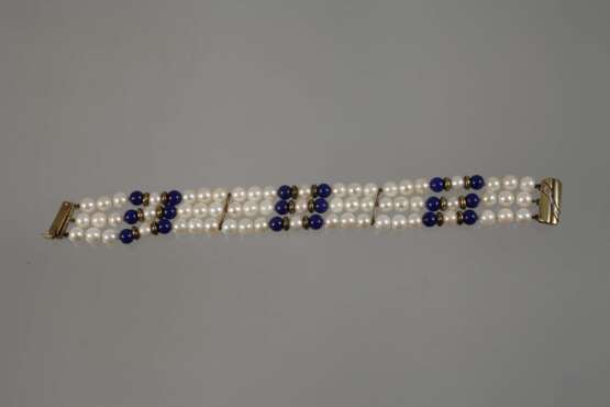 Perlenarmband mit Lapislazuli - Foto 2