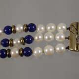 Perlenarmband mit Lapislazuli - Foto 3