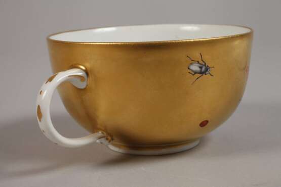 Meissen Goldfondtasse mit Unterschale Punktzeit - photo 6