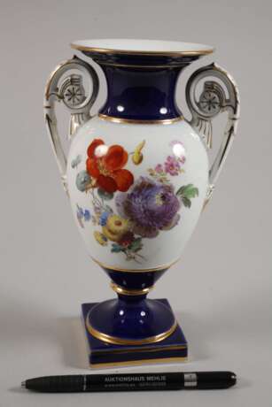 Meissen "Amphorenvase" "Blumenbukett/Blaufond" - Foto 3