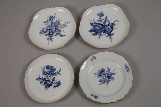 Meissen Konvolut "Blaue Blume mit Goldgräsern" - Foto 2