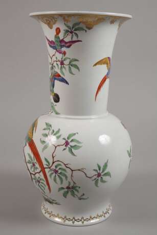 Nymphenburg große Balustervase Vogelmalerei - photo 3