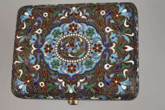 Silber Zigarrenetui Cloisonnétechnik Russland - photo 3