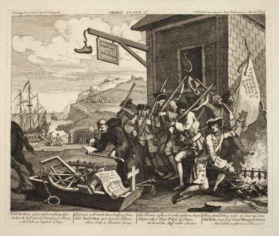 William Hogarth, "France Plate I - Die Invasion" - photo 1