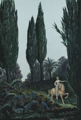 Ernst Fuchs, Mädchen mit Einhorn - Foto 1