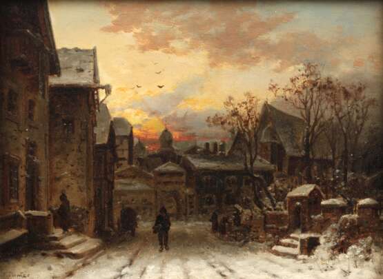 Johann Barthol. Duntze, Winterabend in der Stadt - photo 1