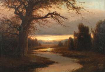 Carl Kenzler, Landschaft im Abendlicht