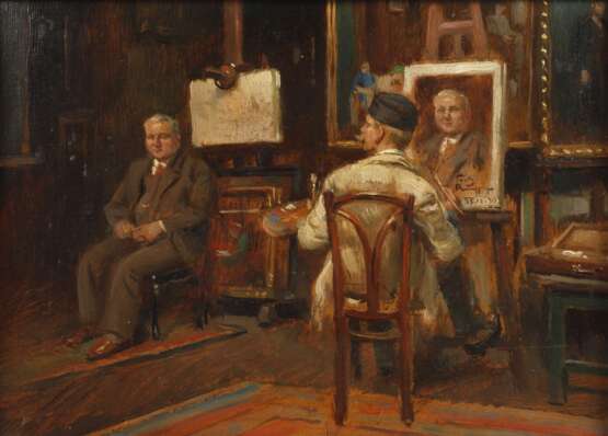 Friedrich Raupp, Der Maler beim Portraitieren im Atelier - photo 1