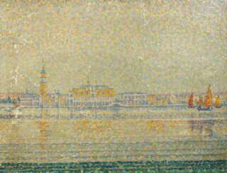 Pointilist um 1900, Ansicht von Venedig