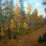 GOLDEN AUTUMN Canvas on the subframe Oil Contemporary realism Autumn landscape Ukraine 2018 - photo 3