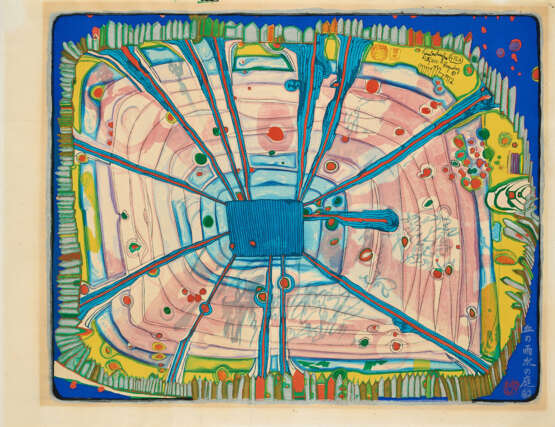 Friedensreich Hundertwasser. Rain of Blood is falling into the Garden - Foto 1