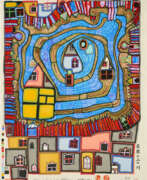 Friedensreich Hundertwasser. Friedensreich Hundertwasser. Wasserende am Dach