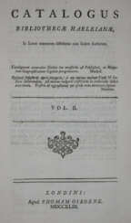 Catalogus Bibliothecae Harleianae.